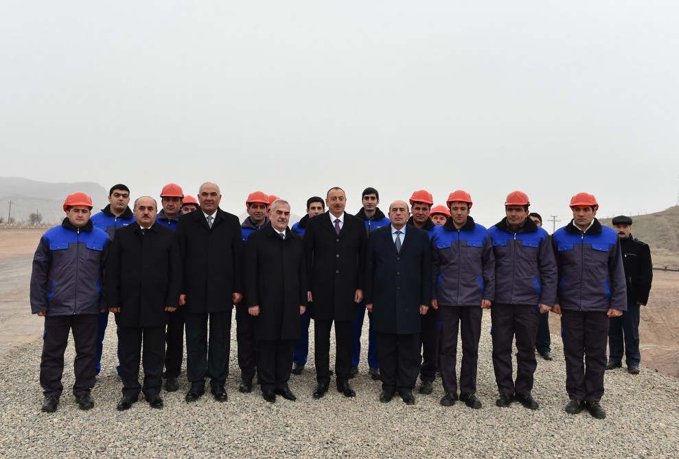 Əliyev Talıbovla təməlqoyma mərasimimdə - Fotolar