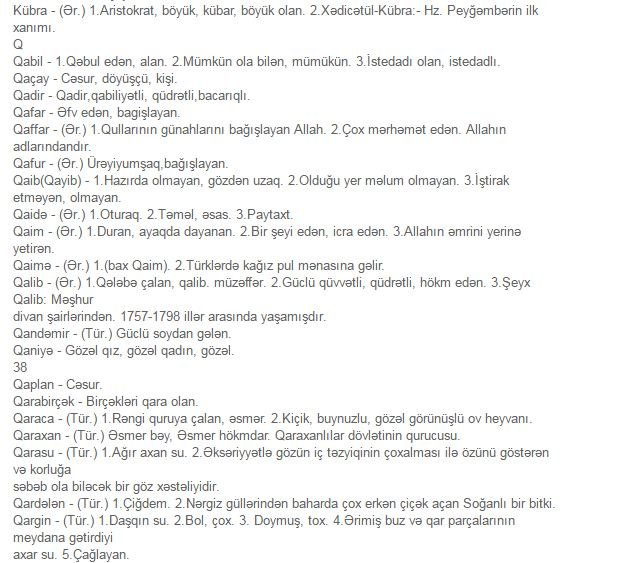 Öz adınızın mənasını bizdən ÖYRƏNİN - TAM SİYAHI