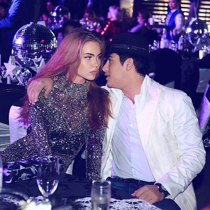 Azərbaycanlı milyarderin 17 yaşlı oğlu və onun model sevgilisi - Foto