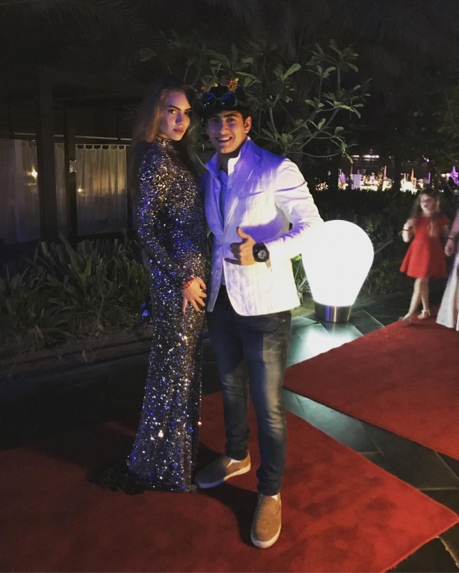 Azərbaycanlı milyarderin 17 yaşlı oğlu və onun model sevgilisi - Foto