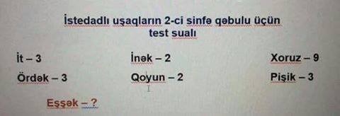 Təhsil Nazirliyinin 2-ci sinif şagirdinə verdiyi sual hər kəsi hiddətləndirdi - ŞOK FOTO