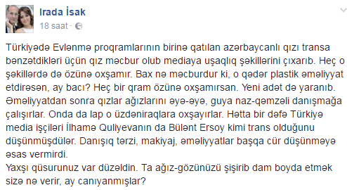 İradə İsakdan ŞOK: