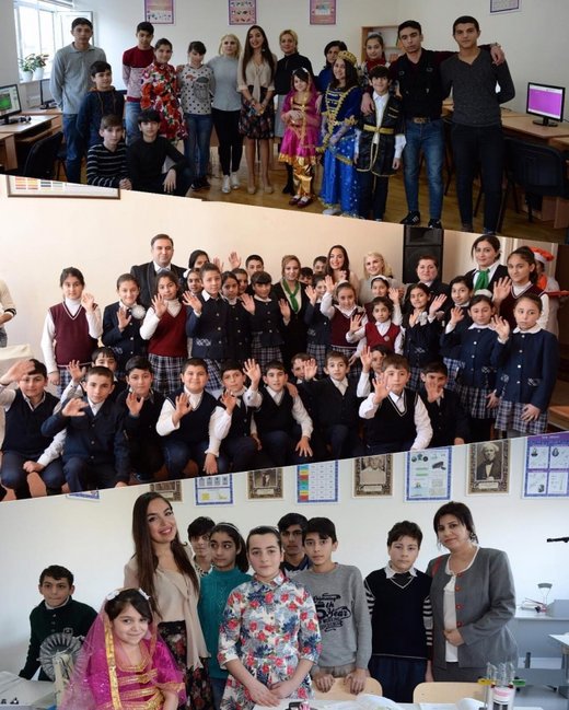 Leyla Əliyeva məktəbdə müəllimlərlə - FOTOLAR