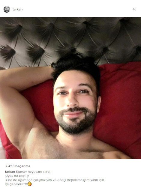 Tarkan yarıçılpaq yataq pozasını "İnstagram"dan... FOTO