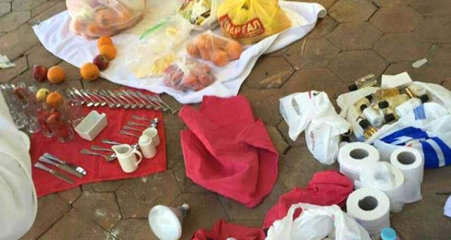 Turist hotelin tualetindən oğurluq etdi - FOTO