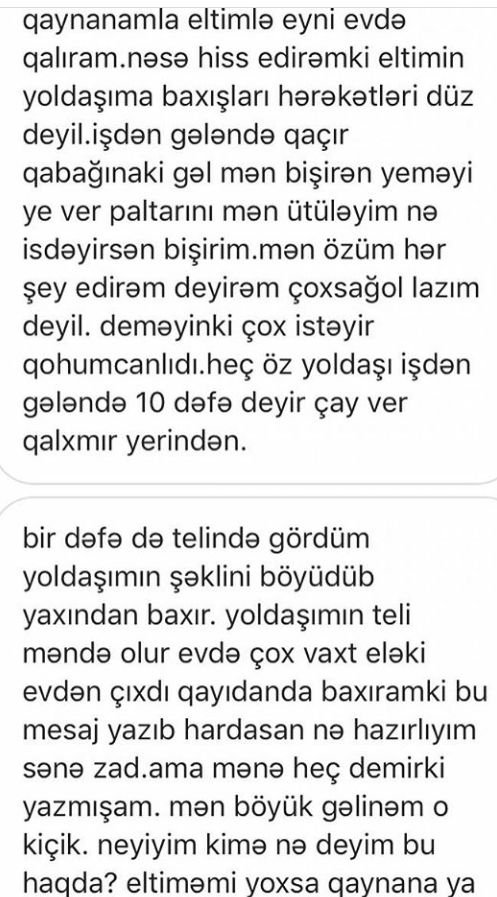 Azərbaycanda gəlinin etirafı ŞOKa saldı: "Qaynımın arvadı ərimə yazır ki..." - FOTO