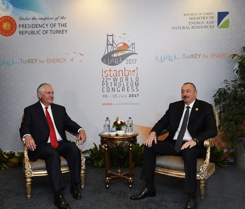 İlham Əliyev Tillersona erməni təxribatından danışdı - Foto