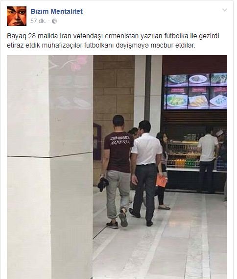 "28 mall"da OLAY: Üzərində Ermənistan yazılan köynək geyindi - Bizimkilər görün ona nə etdilər!- FOTO
