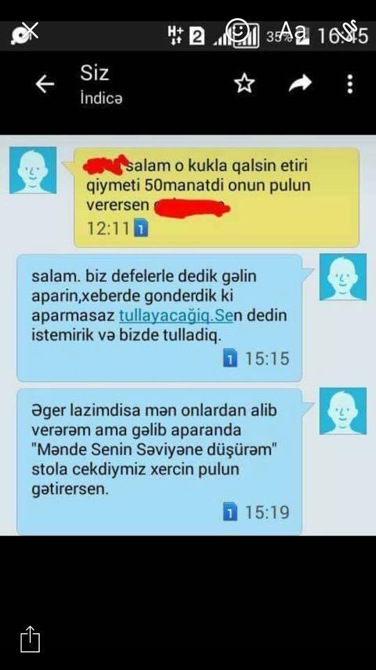 Nişanı qayıtmış qızla oğlanın anasının ŞOK "WhatsApp" yazışması