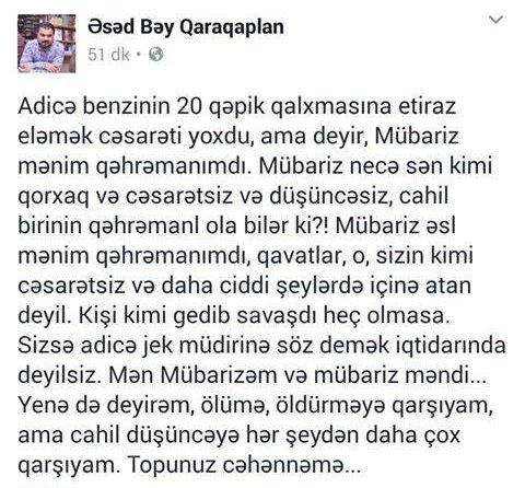 Azərbaycanlı məşhur Mübariz İbrahimovu TƏHQİR ETDİ: