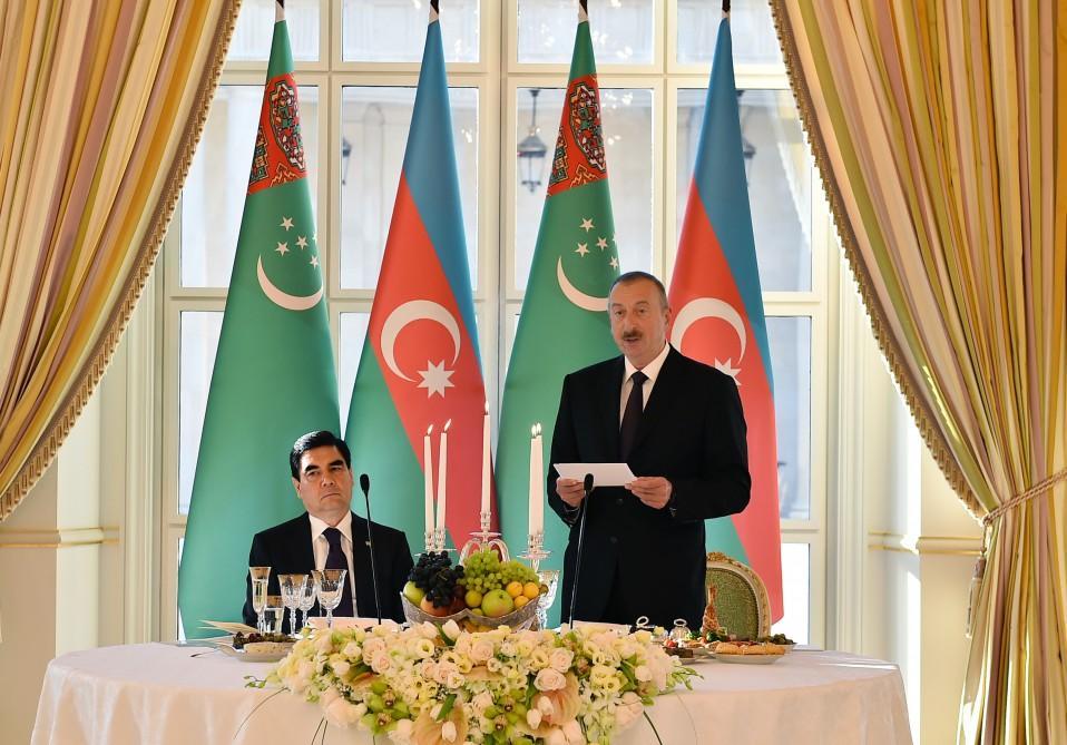 Prezident İlham Əliyevin adından Qurbanqulu Berdiməhəmmədovun şərəfinə rəsmi ziyafət verilib - FOTO