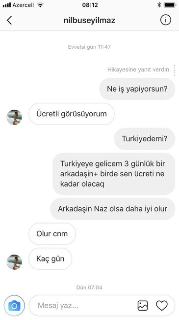 Kişilərlə gecəsi 3500 dollara görüşdüyü deyilən Nazdan - AÇIQLAMA