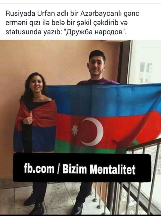 Azərbaycanlı gəncin erməni qızla çəkdirdiyi şəkil sosial medianı bir-birinə vurdu - FOTO