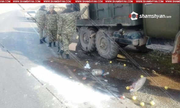 Ermənistan ordusunun hərbi maşını qəzaya uğradı: Yaralılar var (FOTOLAR)