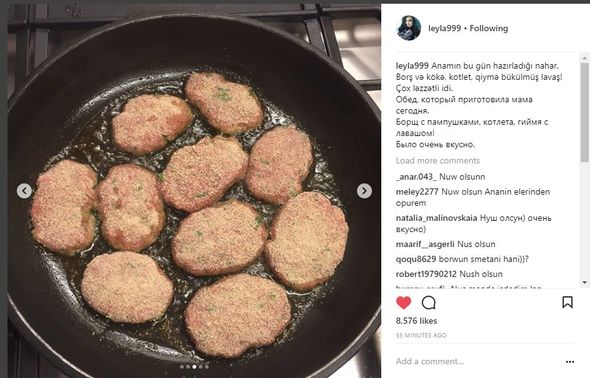 Leyla Əliyeva Mehriban Əliyevanın bişirdiyi yeməklərin fotolarını paylaşdı