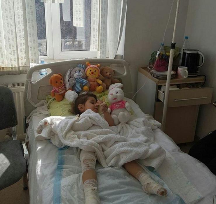 Mehriban Xanlarova yanan nəvəsinin fotolarını paylaşdı