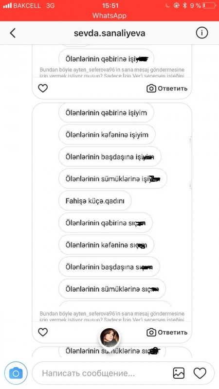 Qaynanasından Sevdaya misli görünməyən söyüşlər: "Fahişə, balaların ölsün, ananın qəbrinə..." - 18+ FOTOLAR