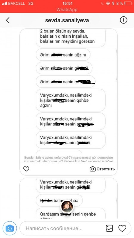Qaynanasından Sevdaya misli görünməyən söyüşlər: "Fahişə, balaların ölsün, ananın qəbrinə..." - 18+ FOTOLAR