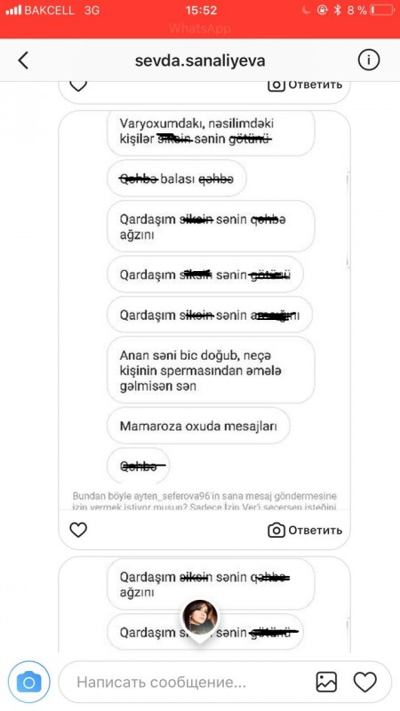 Qaynanasından Sevdaya misli görünməyən söyüşlər: "Fahişə, balaların ölsün, ananın qəbrinə..." - 18+ FOTOLAR