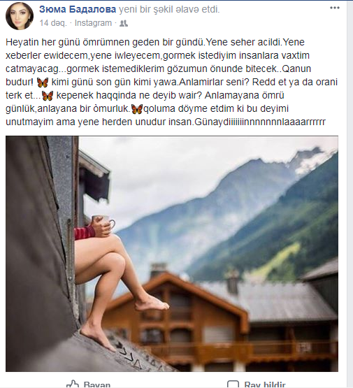 Azərbaycanlı aparıcı elə FOTO paylaşdı ki,... - Anlayana bir ömürlük...