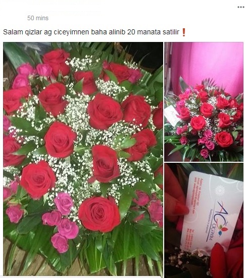 Bakıda qız "Sevgililər Günü"ndə ona alınan gülü internetdə satışa çıxardı - FOTO