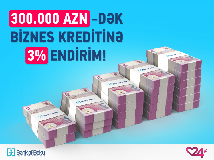 Bank of Baku-nun 24 yaşında mikrokreditlər 24% ilə, KOS kreditləri 3% ENDİRİMLƏ!