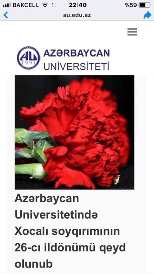 Fazil Məmmədovun rektor qohumundan Xocalı ilə bağlı BİABIRÇI SƏHV - FOTOFAKT