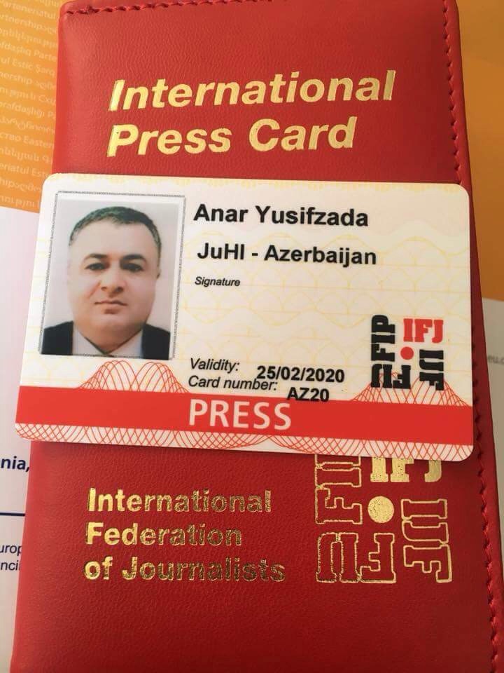 Anar Yusifoğlu Beynəlxalq Jurnalistlər Federasiyasının üzvü oldu