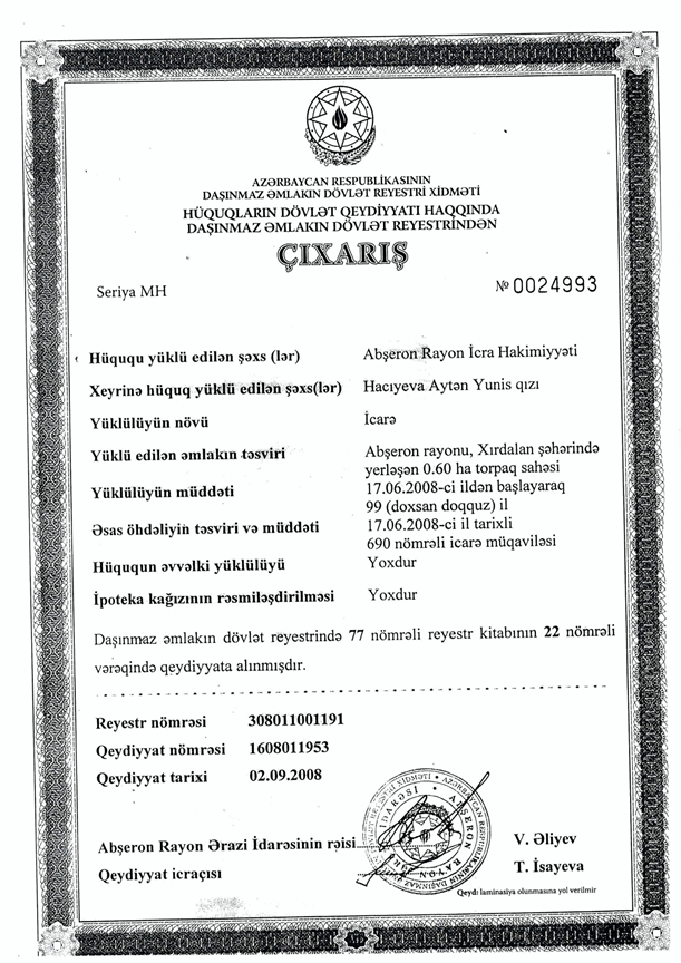 Bu da Gültəkin Hacıbəylinin mənimsədiyi milyonluq mülklərin möhürlü SƏNƏDLƏRİ – FOTOFAKT
