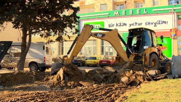 Bakının əsas küçələrindən birinin görünüşü tam dəyişir - FOTOLAR
