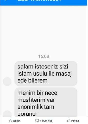 Azərbaycanda ilginc TƏKLİF: İslam üsulu ilə masaj...