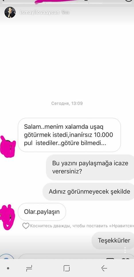Aysun baş həkimlə bağlı faktları açıqladı: "Uşaq götürmək üçün 10 min manat pul istədi" - FOTOFAKT