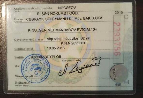 DYP jurnalistə oğurluq nömrə satdı - FOTO