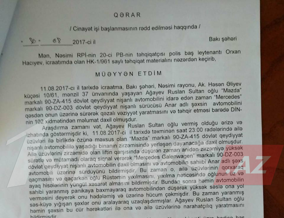 Bakıda "Gelandewagen"in sahibi avtodayanacaqda yerə üstündə kişinin başını yardı – FOTO