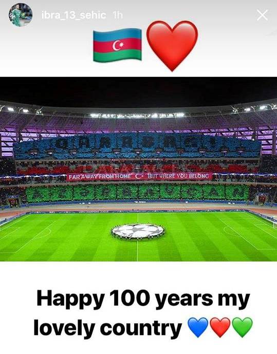 Futbolçulardan 100 illik yubileyə həsr edilən paylaşımlar - FOTO