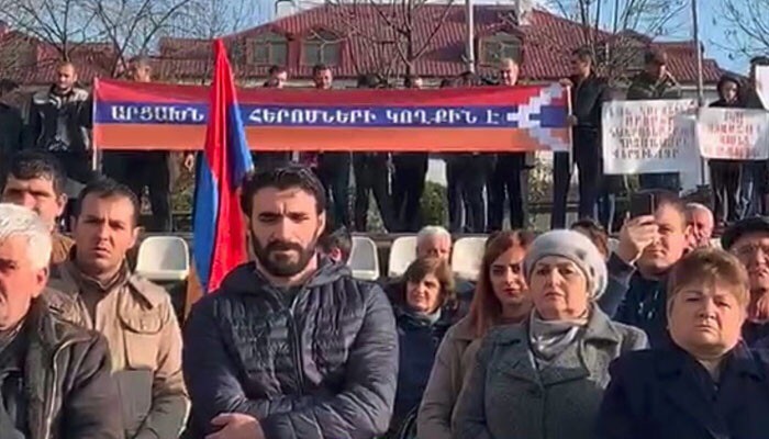 Xankəndində etiraz aksiyaları başladı- Fotolar