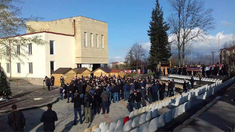 Xankəndində etiraz aksiyaları başladı- Fotolar