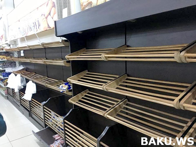 Bakı sakinləri təşvişdə - marketlərdə çörək qıtlığı yarandı - FOTOLAR