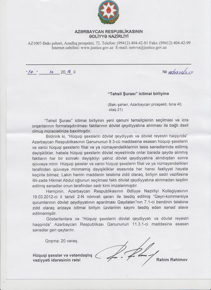 BDU-nun professoru qanunsuz yolla sədr “seçilib”