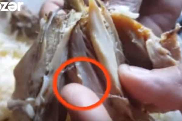 Vəzifəli şəxsə məxsus bahalı restoranda rəzalət:Yeməkdən qurd çıxdı+ Video