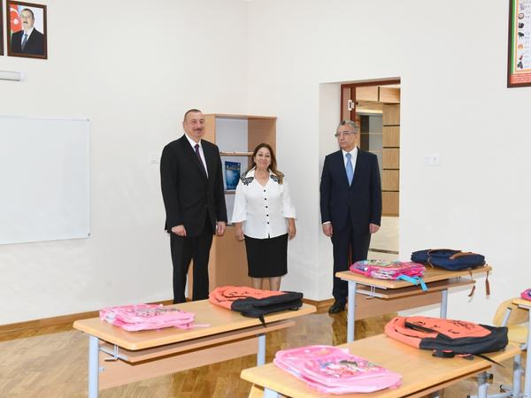 Prezident İlham Əliyev Suraxanı rayonundakı 101 nömrəli məktəbin əsaslı təmir və yenidənqurmadan sonrakı vəziyyəti ilə tanış olub - FOTO