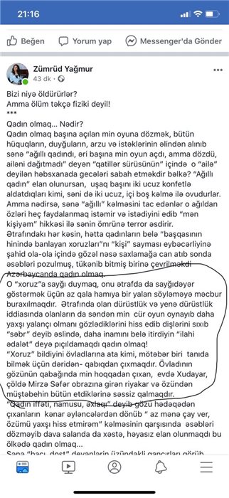 Qadın olmaq “Xoruz” bildiyini övladlarına ata kimi tanıda bilməkdir - Zümrüd Yağmur yazır