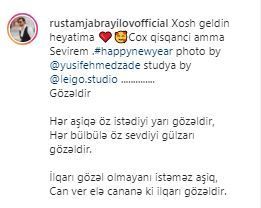 Rüstəm sevgilisinin üzünü göstərdi - FOTO