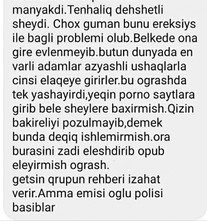 Nərmini öldürən manyakla bağlı ŞOK FAKTLAR- Əmisi oğlu polis imiş - FOTO