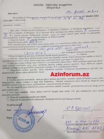 “STAR-M” MTK vətəndaşın xəbəri olmadan aldığı 250 minlik mənzili başqasına satıb – ŞİKAYƏT+FOTOLAR
