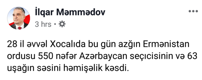 İlqar Məmmədov xocalılara seçki bülleteni kimi baxır? - ReAL sədrinin statusu aranı qatdı