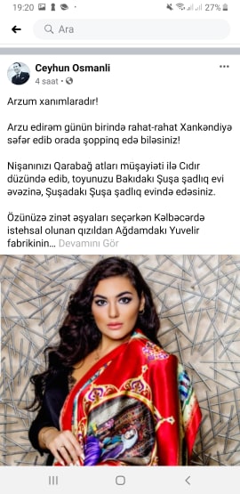 Ceyhun Osmanlı Azərbaycan xanımlarını təbrik etdi