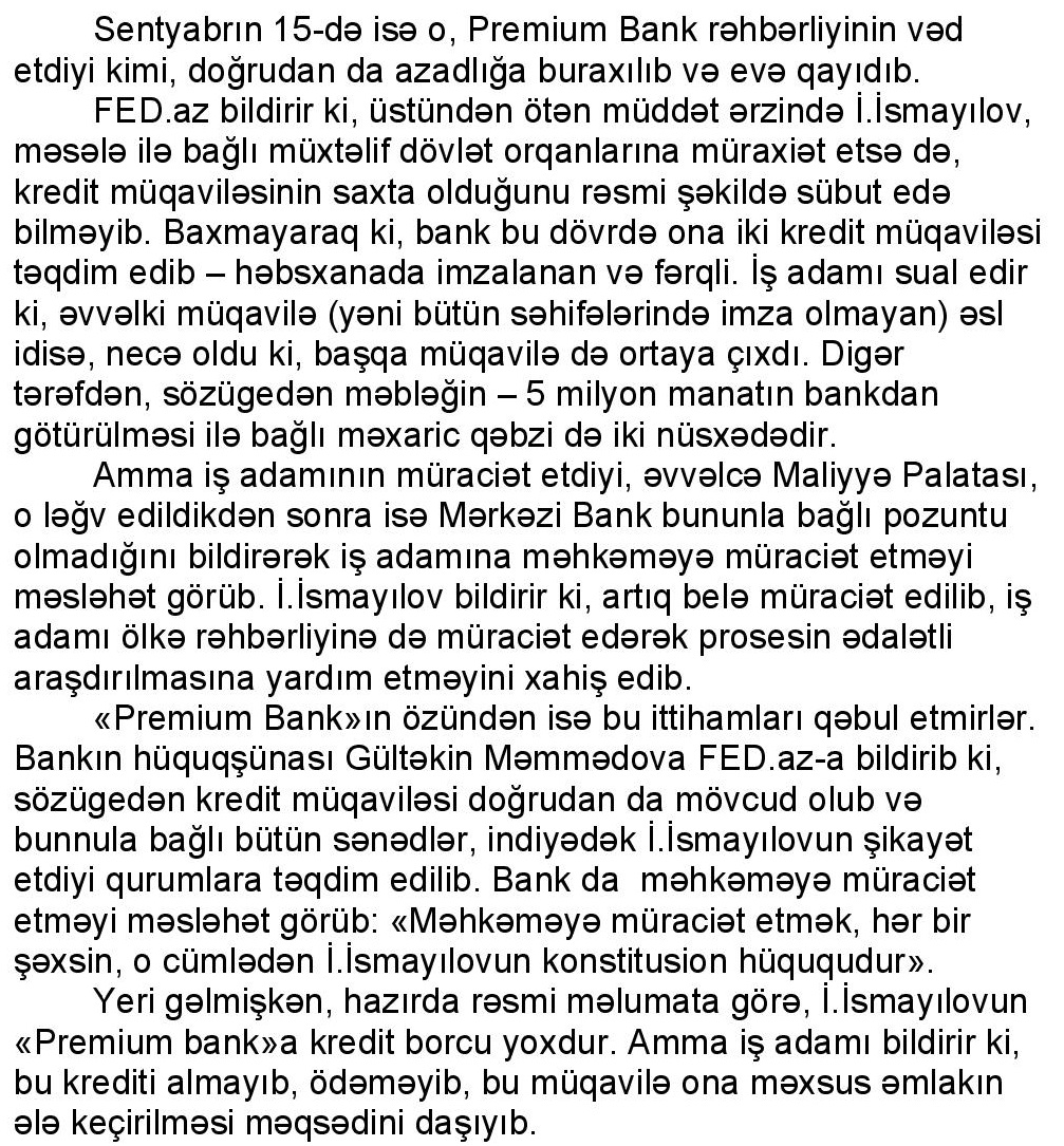 «İdeal»ın keçmiş sahibi: «Həbsxanada məcburi imza atdırıb, biznesimi əlimdən aldılar»