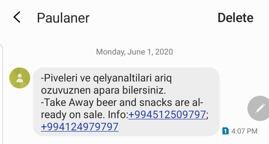 Bir cümləlik reklam mətnində 14 hərf səhvi – “Paulaner” şirkətindən Azərbaycan dilinə hörmətsizlik