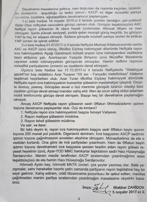 AXCP-nin keçmiş funksioneri Əli Kərimlini məhkəmədə uddu
